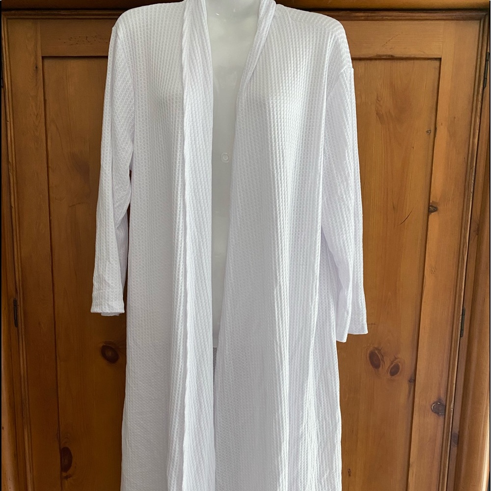 First Glance waffled cardigan Duster, Sz S